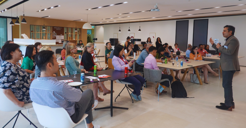 trainer in a workshop with participants